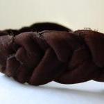 Hand Braided Soft Leather Cuff With Copper Flower..
