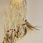 Handcut White Leather Pouch With Fringe