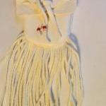 Handcut White Leather Pouch With Fringe