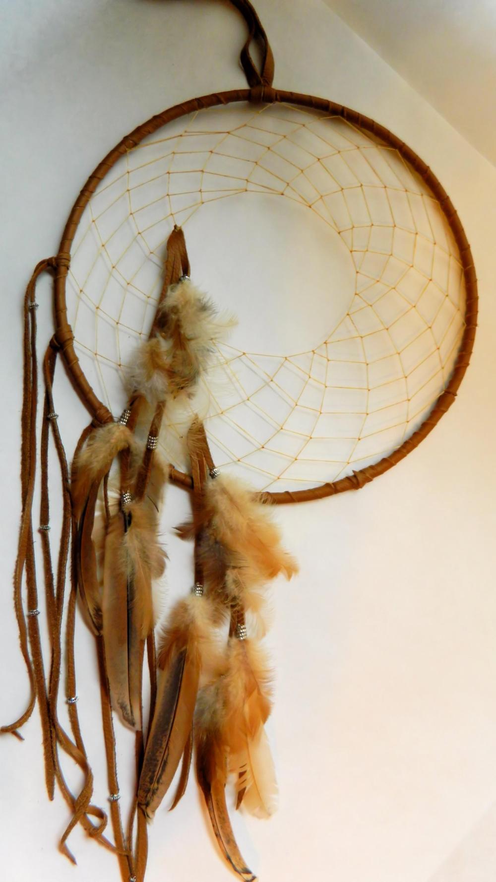 Earth Toned Leather Dream Catcher