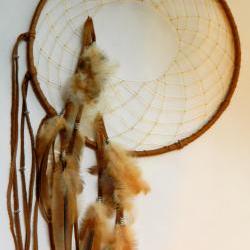 Earth Toned Leather Dream Catcher 